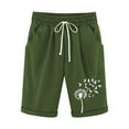 thumbnail image 1 of Kvture Summer Beach Shorts for Women Cute Dandelion Print Drawstring Elastic Waist Knee Length Bermuda Shorts with Pocket Army Green L, 1 of 3