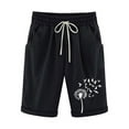 thumbnail image 1 of Kvture Summer Beach Shorts for Women Cute Dandelion Print Drawstring Elastic Waist Knee Length Bermuda Shorts with Pocket Black L, 1 of 3