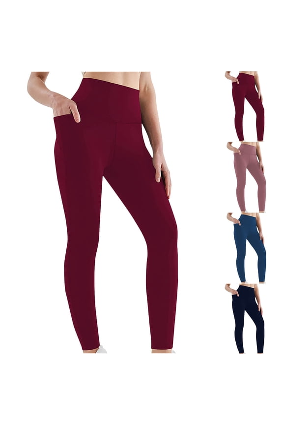 Summer Leggings for Women Buttery Soft Lightweight with Pockets High Waisted Tummy Control Workout Leggings Stretchy Slim Fit Tights Navy XL