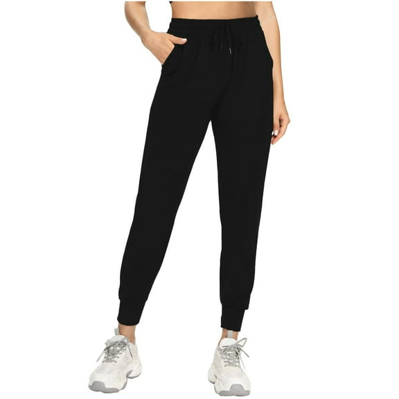 Kvture Sweatpants for Women with Pockets Womens Joggers Yoga Lounge Pants Leggings for Cycling Workout Running Black S