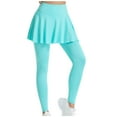 thumbnail image 1 of Kvture Tennis Skirted Leggings with Pockets for Women Active Sport Athletic Ruffle Pleated Leggings Skirt Light Blue XL, 1 of 5