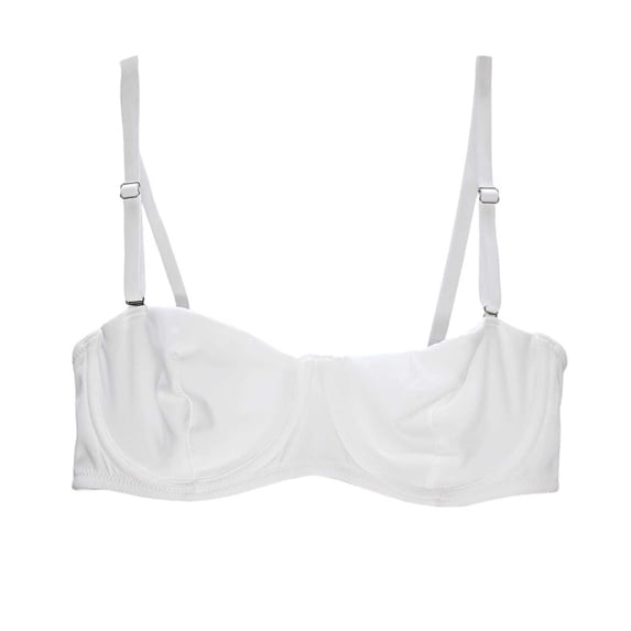 Kvture Underwire Tshirt Bras for Women Adjustable Strap Camisole Thin Push Up Everyday Bra White Bra 85B
