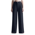 thumbnail image 1 of Kvture Wide Leg Dress Pants for Women Business Casual Long Trousers Baggy Loose High Waist Palazzo Pants with Pockets-Black XL, 1 of 6