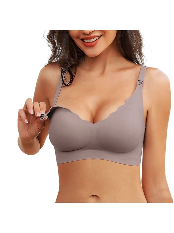 Wireless Bras for Women No Underwire Seamless Push Up Full Coverage Everyday Bra Comfortable Supportive Tshirt Bralette Coffee Bra M
