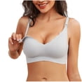 thumbnail image 1 of Kvture Wireless Bras for Women No Underwire Seamless Push Up Full Coverage Everyday Bra Comfortable Supportive Tshirt Bralette Gray Bra S, 1 of 7