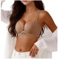 thumbnail image 1 of Kvture Wireless Bras for Women Push Up Full Coverage Seamless Supportive Bra Cutout No Underwire Everyday T-Shirt Bralette Coffee Bra L, 1 of 7