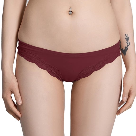 Kvture Women Low Rise Panties Soft Stretch Breathable No Show Underwear Comfortable Seamless Quick Dry Daily Lingerie M