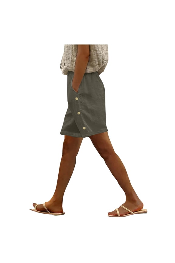 Women's Casual Shorts Fashion Lougne Summer Beach Cooling Athletic Short Pants Baggy Bermuda Shorts Gray S