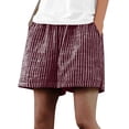 thumbnail image 1 of Kvture Women's Casual Wide Leg Shorts with Pockets Vintage Elastic Waist Striped Pattern Short Pants for Women XXL, 1 of 6