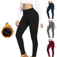thumbnail image 1 of Kvture Women's Fleece Lined Leggings High Waisted Tummy Control Yoga Workout Pants Buttery Soft Lightweight Milk Silk Tights Black S, 1 of 8