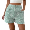 thumbnail image 1 of Kvture Women's Floral Jacquard Shorts High Waisted Boho Summer Shorts with Pocket Mint Green XL, 1 of 7