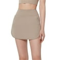 thumbnail image 1 of Kvture Women's Golf Skort Tennis High Waist Lightweight Athletic Casual Skirts Built-in Shorts with Pockets Khaki L, 1 of 6