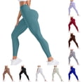 thumbnail image 1 of Kvture Women's Seamless High Waist Yoga Leggings Butt Lifting Tummy Control Sports Leggings Stretchy Soft Breathable Biker Pants White L, 1 of 8