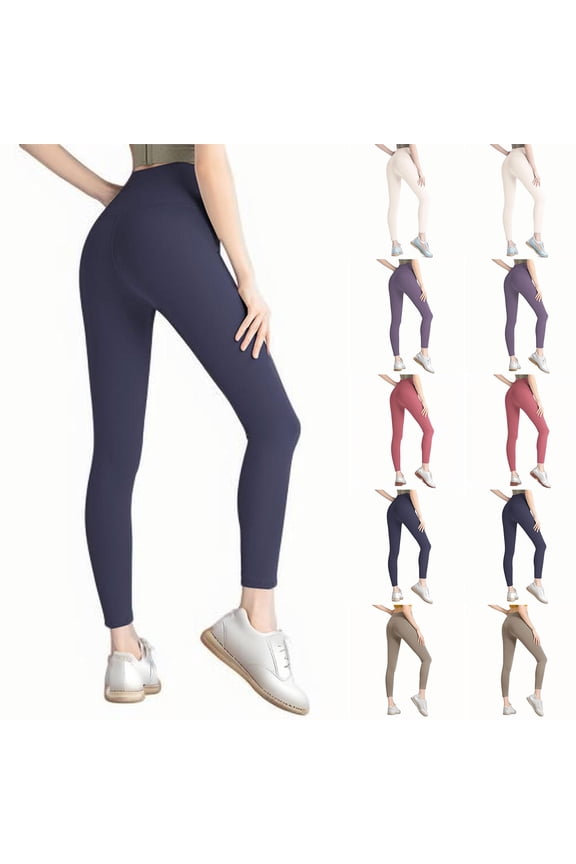 Women's High Waisted Yoga Leggings High Waisted Tummy Control Butt Lifting Tights Buttery Soft Lightweight Outdoor Workout Leggings Gym Tight Navy L