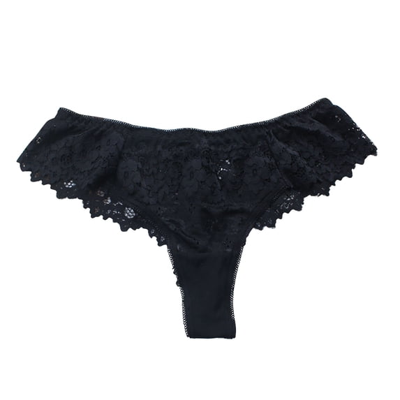 Kvture Women's Hipster Panties Lace Underwear for Women Full Coverage Ladies Stretch Panties Soft Bikini Briefs S Black