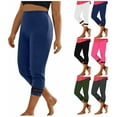 thumbnail image 1 of Kvture Women's Lace Cropped Leggings High Waisted Tummy Control Yoga Capris Solid Color Slim Fit Workout Capri Pant Casual Outdoor Workout Tights White XXXL, 1 of 9