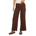 thumbnail image 1 of Kvture Women's Palazzo Lounge Pants Stretchy Wide Leg Casual Pants Summer Comfy High Waist Flowy Pants Brown Pant S, 1 of 6