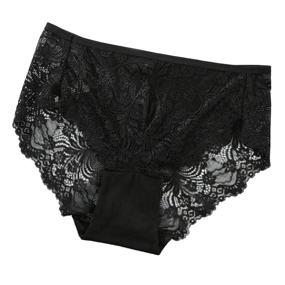 Kvture Women's Panties with Lace Triangle Design Pure Cotton Crotch Seamless Breathable Comfortable Solid Color Panties S