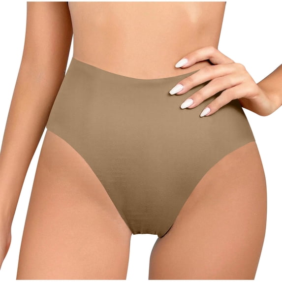 Kvture Women's Seamless Underwear Mid Rise Brief Bikini Panties No Show Ladies Panties Yoga Underwear Breathable Thong XL
