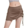 thumbnail image 1 of Kvture Women's Shorts High Waist Fake Two-Piece Fitness Skirt Quick Dry Large Size Yoga Shorts Khaki M, 1 of 6