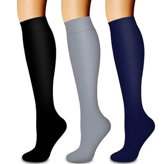 Kvture Women's Solid Knee High Trouser Socks Soft Material Tall Boot Socks 3 Pairs Yellow Sock S/M