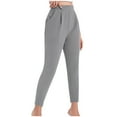 thumbnail image 1 of Kvture Women's Stretchy Dress Pants High Rise Straight Leg Business Work Office Slacks Trousers with Pockets Plus Size Gray XL, 1 of 6