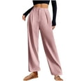 thumbnail image 1 of Kvture Women's Wide Leg Dress Pants Button Trendy Loose Straight Leg Work Suit Pants High Waisted Quick Dry Long Trousers Pink XXXXXL, 1 of 7