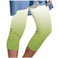 thumbnail image 1 of Kvture Women's Yoga Capris Pants High Waist Leggings Athletic Exercise Workout Cropped Pants Fashion Gradient Color Pants Green XXXL, 1 of 5