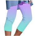 thumbnail image 1 of Kvture Women's Yoga Capris Pants High Waist Leggings Athletic Exercise Workout Cropped Pants Fashion Gradient Color Pants Mint Green XXXL, 1 of 5