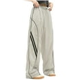 thumbnail image 1 of Kvture Womens Baggy Sweatpants Trendy Y2k Track Pants Wide Leg Cargo Joggers Sport Pants Streetwear-Gray XL, 1 of 6