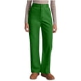 thumbnail image 1 of Kvture Womens Casual Wide Leg Pants High Waist Wide Leg Long Palazzo Button Down Loose Business Work Office Trousers with Pockets Green XXXL, 1 of 7