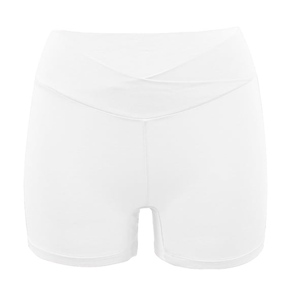 Kvture Womens Crossover Biker Shorts High Waisted Yoga Workout Athletic Running Spandex Shorts XL
