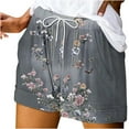 thumbnail image 1 of Kvture Womens Loose Drawstring Shorts with Print Casual Summer Shorts for Beach and Outdoor Dark Gray XXL, 1 of 5
