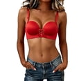 thumbnail image 1 of Kvture Womens Push Up Bras for Small Breast Adjustable Supportive Lace Up Bra No Underwire Comfortable Smoothing Bras Red Bra M, 1 of 5