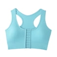 thumbnail image 1 of Kvture Womens Sports Bras Front Hook Closure Sports Bras Racerback High Support Comfort Workout Bra No Underwire Light Blue Bra XL, 1 of 7