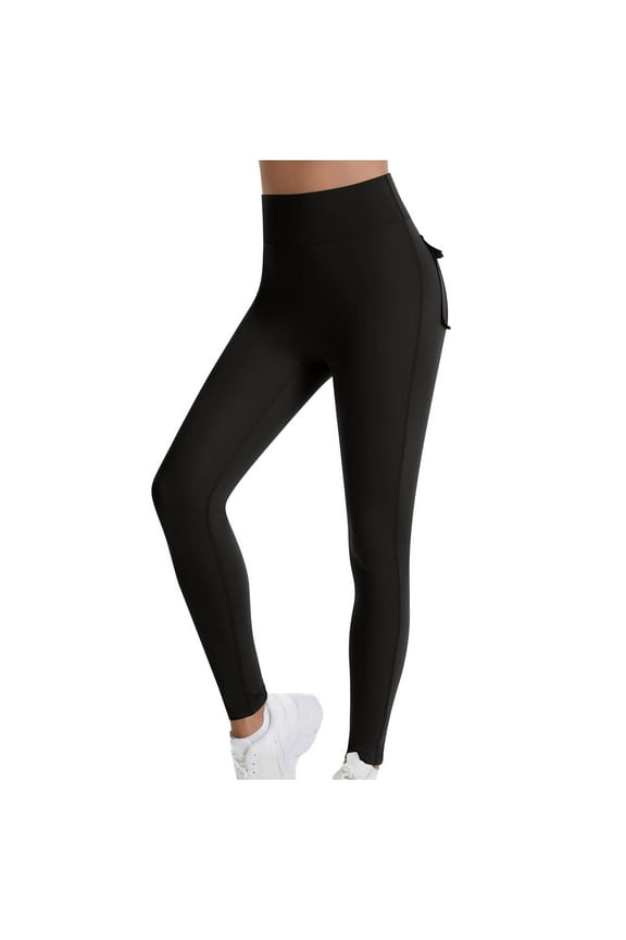 Workout Leggings with Pockets for Women High Waisted Yoga Pants Scrunch Butt Lifting Booty Tights for Gym Running Black XL
