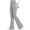 thumbnail image 1 of Kvture Yoga Pants with Pockets for Women High Waist Tummy Control Bootcut Flare Leggings Workout Work Pants Gray L, 1 of 7