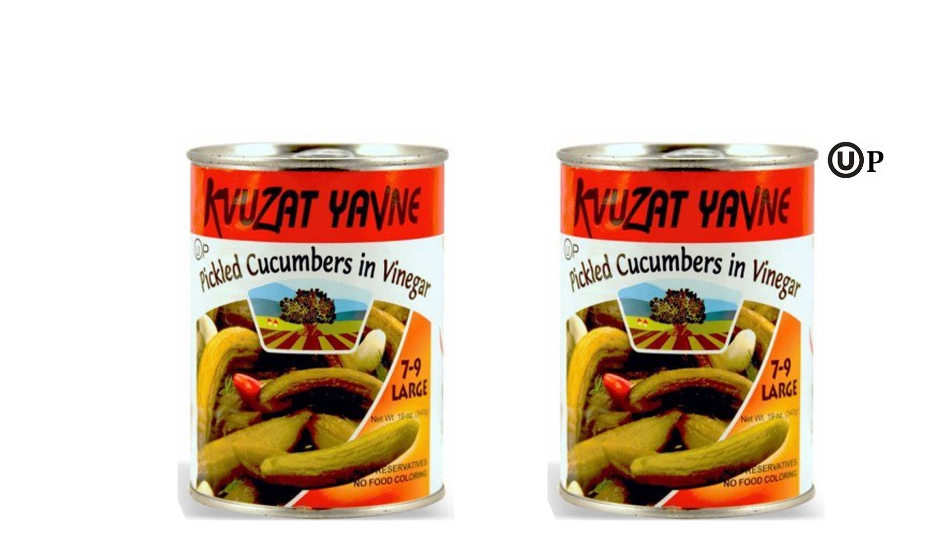 Kvuzat Yavne Pickled Cucumbers in Vinegar 79 Large 19oz, Certified