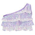 thumbnail image 1 of Kvysinly Girls Sparkle Sequins Hip Hop Jazz Dance Crop Tops Kids Sleeveless Tank Vest Shirt Lavender 12, 1 of 5
