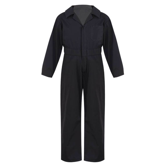 Kvysinly Kids Boiler Suit Khaki Coveralls Jumpsuit Protective Overalls for Boys Girls Long Sleeve Black 8