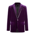 thumbnail image 1 of Kvysinly Kids Boys Sports Coat Classic Fit Lapel Collar Velvet Blazer Suit Jacket One Button Single Dark Purple 8, 1 of 5