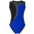 thumbnail image 1 of Kvysinly Kids Girls Ballet Gymnastic Leotard Dance Bodysuit One Piece Sleeveless Mesh Spliced Royal Blue 6, 1 of 5