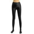 thumbnail image 1 of Kvysinly Women Shiny Glossy Pantyhose Footed Tights Yoga Stockings Leggings Black M, 1 of 7