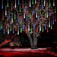 thumbnail image 1 of Kwaiffeo LED Christmas Lights, Meteor Shower Lights 12 Inch Rain Falling Icicle Lights for Xmas Tree Halloween Decoration Wedding Party, Christmas Decorations Outdoor Yard, UL Plug Multi Colored, 1 of 8