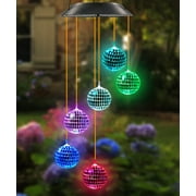 Kwaiffeo Solar Wind Chime for Porch Decor, Solar Lights Outdoor Decorative for Garden and Patio, Birthday Gifts for Women Mom Grandma