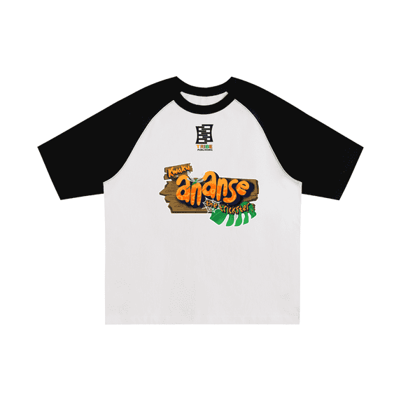 Kwaku Ananse Tribe-Blocked Raglan Sleeve T-Shirt