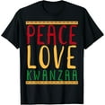 thumbnail image 1 of Kwanzaa Day 2021 Peace Love Kinara Kwanzaa African American T-Shirtmen and women can wear, black, white, gifts.S,M,L,XL,2XL,3XL,1392XL, 1 of 4