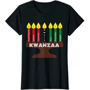 Kwanzaa Kinara Mishumaa With 7 Principles Ladies Crewneck T-Shirt