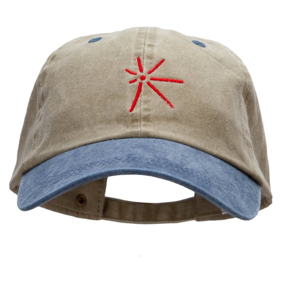 Kwanzaa Kuumba Embroidered Pigment Dyed Wash Caps - Khaki Navy OSFM