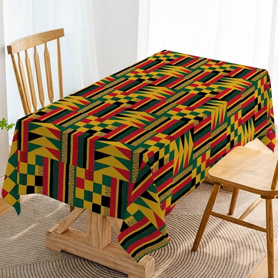 Kwanzaa Tablecloth Black History Month Decoration Pan Afro African American Heritage Festival Celebration Party Supply Kitchen Dining Room Home Decor (60" x 84")